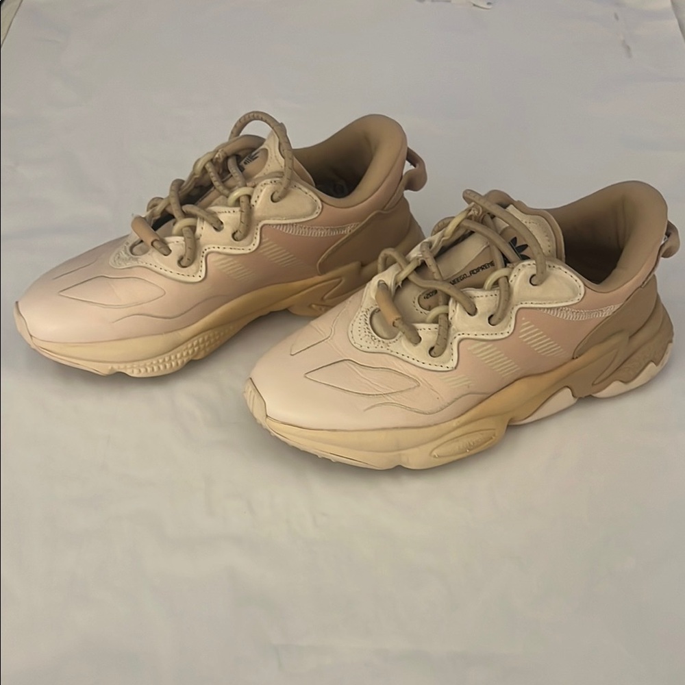 Adidas Osweego Cream and Tan Sneakers